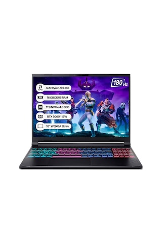 Acer Nitro 16S NH.QXUEY.001 Ryzen AI 9 365 16 GB 1 TB SSD RTX5060 16" WQXGA Free Dos Dizüstü Bilgisayar