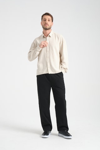 Redline Bond Keten Oversize Rahat Kalıp Premium Kumaş Basic Gömlek Bej