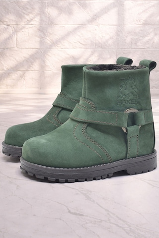 Rakerplus Chiron Hakiki Deri Yeşil Fermuarlı Unisex Bebek Bot Yeşil
