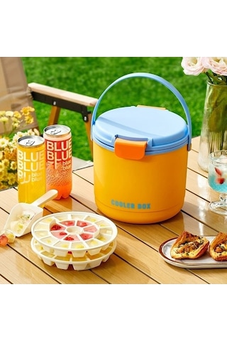 Fastbuy Yeşil Taşınabilir Kamp Soğutucu, Buz Kalıbı Dahil, Piknik Ve Plaj İçin Pilsiz Buz Saklama Kutusu Yeşil