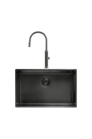 Franke Mythos Masterpiece Bxm 210/110-68 - Mythos Masterpiece Duşlamalı Antrasit Mutfak Eviye Batarya Seti Antrasit