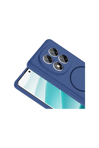 Vendas Xiaomi Redmi Note 14 Pro 4g Kılıf M-safe Şarj Özellikli Zore Meta Kapak + Polymer Nano Ekran Koruyucu Lacivert