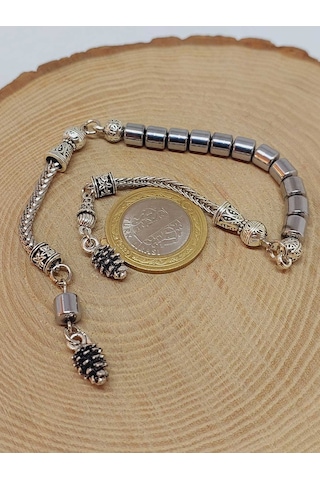 Yasamtohumu Hematit Taşı Silindir Kesim Sallamalık Zaza Tesbih 6mm 48194 Çok Renkli