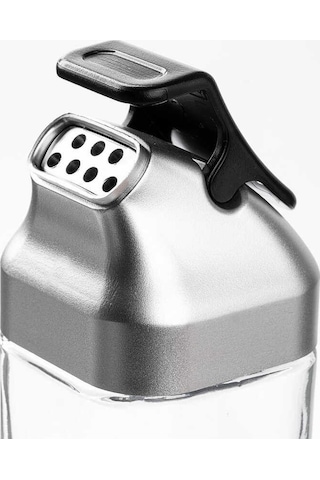 Tantitoni Metal Standlı 4lü Cam Sosluk Seti - Gri Kapaklı 170ml/80ml Şeffaf