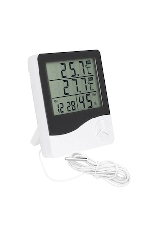 Techmaster 2 Dijital Termometre Alarm Saat Dış Sıcaklık Ölçer Nem Ölçer