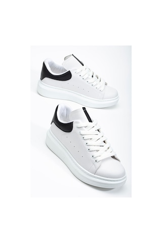 Fersatie Beyaz - Siyah Kadın Sneaker Günlük Ayakkabı Beyaz