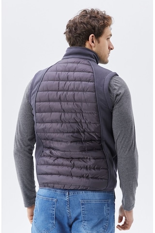 Uniprom Erkek Şişme Yelek Su Ve Rüzgar Geçirmez Ray Desen Füme