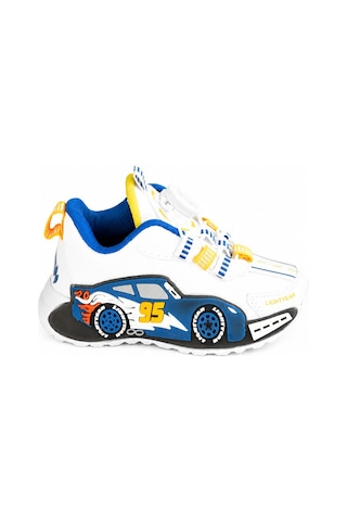 Mini Bonito Çocuk Spor Ayakkabı Mekanizmalı Çevirmeli Bağcıklı Günlük Kullanım Sneaker Beyaz/mavi
