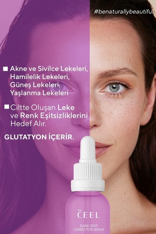 The Ceel Leke Karşıtı ve Cilt Tonu Eşitleyen Cilt Serumu, Glutatyon & Niacinamide Etkili 30 Ml