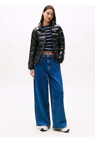 Tjw Slim Zip Print Kadın Siyah Şişme Ceket-11276 Siyah