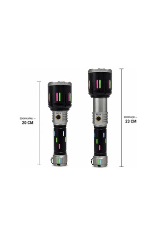 80w Işık Gücü 20.000 Lümen Şarjlı Göstergeli El Feneri Wt-728 Standart