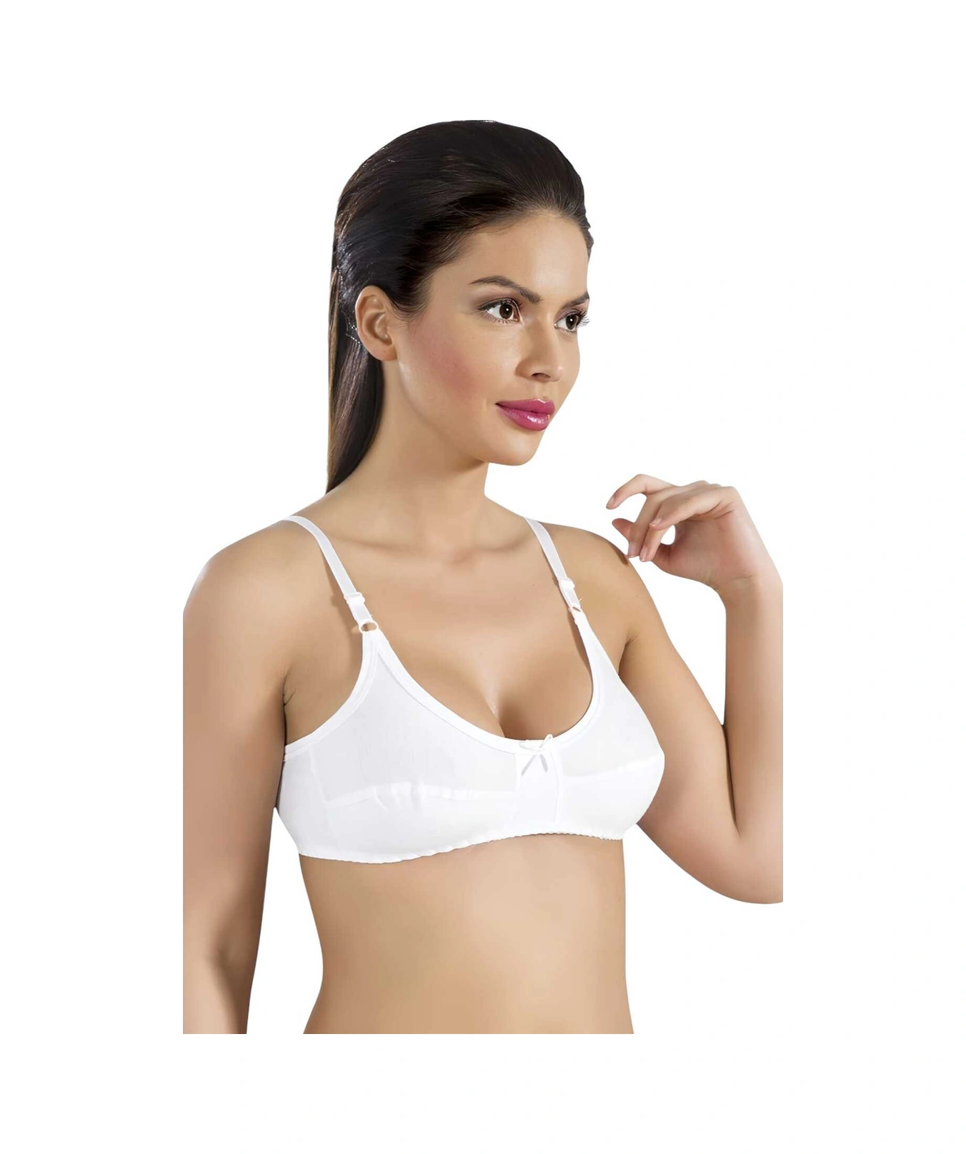 Tezzgelsin Kadın 6'lı Kurdele Detaylı Pamuklu Penye Sütyen Beyaz