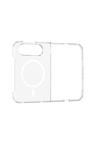 Apple iPhone Uyumlu Duo Fold Kamera Korumalı M-safe Şarj Özellikli Şeffaf Zore London Sert Pc Kapak