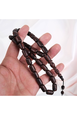 Kırmızı Plesenk Ağacı Kapsül Kesim 9x14mm Tesbih Kahverengi
