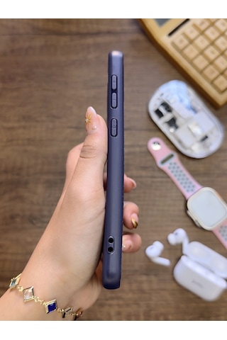 Samsung Galaxy A20 / A30 Uyumlu Premium Deri Dokulu Darbelere Karşı Dayanıklı Nazal Silikon Kılıf Lacivert