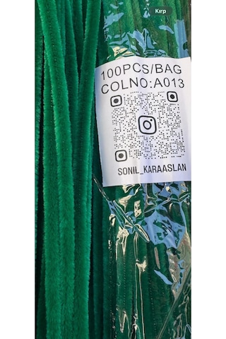 Şönil 100 Lü Zümrüt Renk Kod A013 30 Cm - Yoğun Tüylü Hobi Çubuğu Tel El İşi 100 Lü Paket