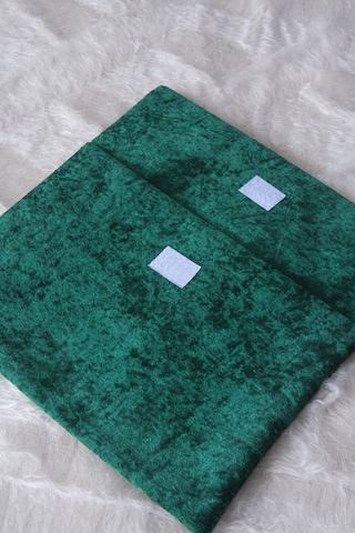 Orta Boy Kuranı Kerim Kadife Taşıma Çantası Yeşil Yeşil