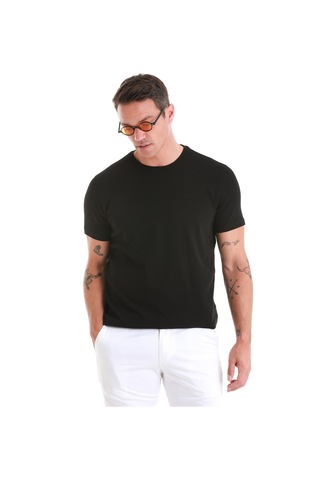 Hatemoğlu Siyah Regular Fit Jakarlı Bisiklet Yaka Tişört 35103024c005 002 Siyah