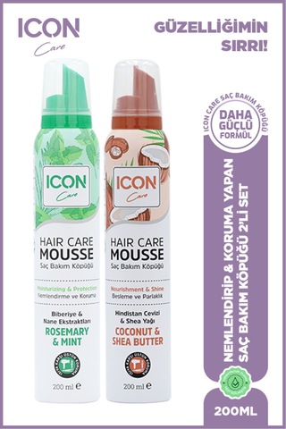 Icon Saç Bakım Köpüğü Coconut-shea Butter & Rosemary & Mınt Set