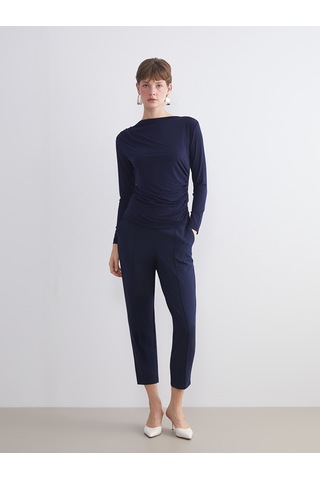 Lcw Everyday Lacivert Bisiklet Yaka Büzgülü Kadın Body