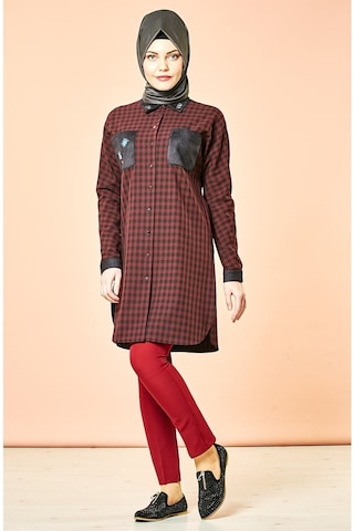 Soralline Sorallline Kadın Büyük Beden Pantalon 1690 Kırmızı Bordo