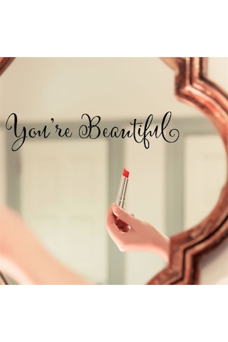Be Happy You're Beautiful You Look Great Dekoratif Duvar Ayna Cam Dekor Yazı Sticker 3'lü