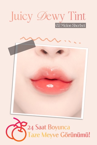 Dasique Yoğun Parlaklık Ve Canlı Renkler Sunan Kalıcı Tint Juicy Dewy Tint 02 Melon Sherbet 02 Melon Sherbet