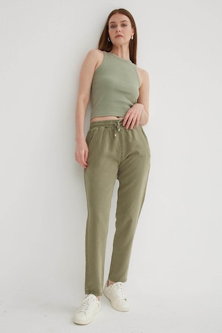 Fashion Friends Beli Bağlamalı Haki Kadın Pantolon 26y0477k1