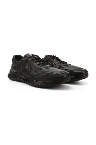 Gönderi(R) Erkek Siyah Bağcıklı Hakiki Deri Comfort Sneaker Ddma73542604 Siyah