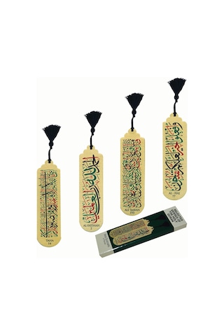 Gift Hediyelik Metal Püsküllü Kitap Ayracı Seti Selected Verses Of The Holy Quran