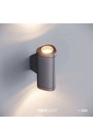 FoneLight Gala 18 cm Çift Yönlü LED Duvar Apliği Antrasit Alüminyum IP65 Dış Mekan Bahçe Aydınlatması 7W 3000K