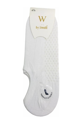 By Jawalli Tabanı Kaydırmaz Silikonlu Pilates&Yoga Sneaker Çorabı-Beyaz