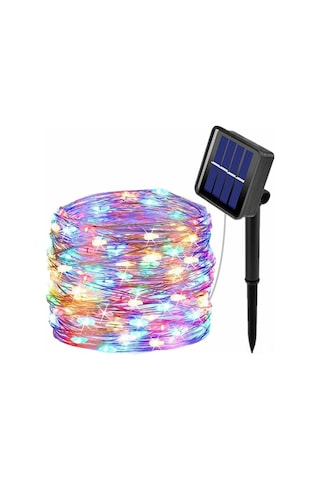Padalink Güneş Enerjili Bahçe Işığı - 10m 100led Çok Renkli, Ip65 Su Geçirmez, 8 Modlu, 600mah Pil, Bahçe/patio/parti Dekorasyonu Gümüş