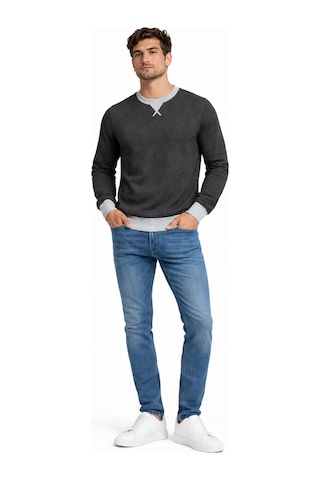 Alexander Gardi Bisiklet Yaka Basic Sweatshirt Unx-145901 Antrasit