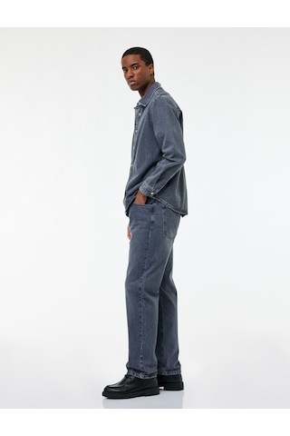 Koton Normal Bel Vintage Straight Fit Jean Pantolon İndigo Stone 6wam40186nd İndigo - Taş