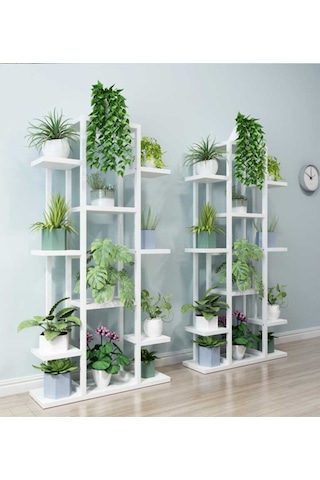 Mion Metal/ahşap Saksılık&çiçeklik Beyaz Diğer
