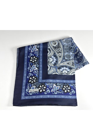 Miray Nevada Büyük Boy Organik Pamuk Eşarp - 120 X 120 - 06452 Lacivert