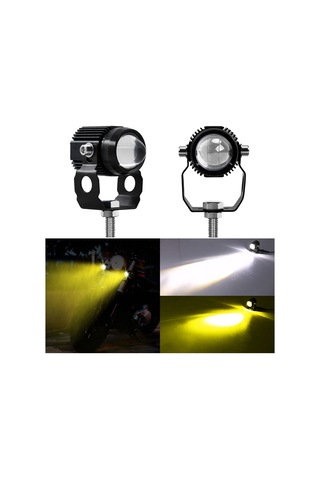 Monyee Motosiklet Spot Lambaları 2 Adet - Sarı Beyaz Çift Renkli, Ip67 Su Geçirmez, 60w 6000lm