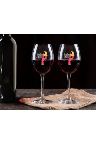 Bk Gift Kişiye Özel İsimli Renkli Baskılı 2li Şarap Kadehi Seti- 5, Şarap Kadehi Hediye Seti, Doğum Günü Hediyesi, Sevgiliye Hediye Kobitmeyen137726 B