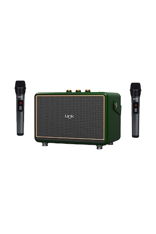 Linktech M407 Premium Retro 50 W Bluetooth Hoparlör + 2 Adet Mikrofon