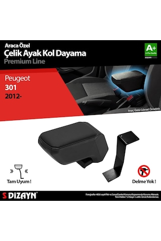 S-dizayn Peugeot 301 Kol Dayama Kolçak Çelik Ayaklı Abs Siyah 2012-2017 A+kalite