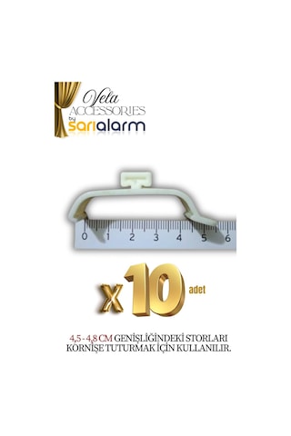 Vela - Zebra Ve Stor Perde Montaj Aparatı Takmatik - Portray 10 Adet Geniş Kasa- 4,5 Cm Beyaz