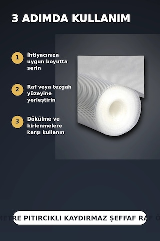 3 Metre Kalın Dokulu Şeffaf Raf Örtüsü, Kabarcıklı Tezgah Ve Dolap İçi Koruyucu Mat