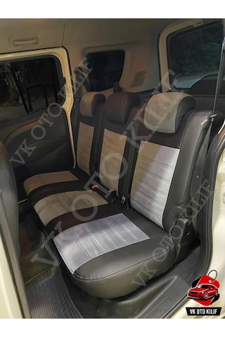 Vk Auto Fiat Doblo Araca Özel Koltuk Kılıfı Gri-siyah