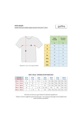 Goffra Erkek Vision Premium Kalite Yoğun Dokulu Pamuklu T-shirt Beyaz M101-r0220-01 Beyaz