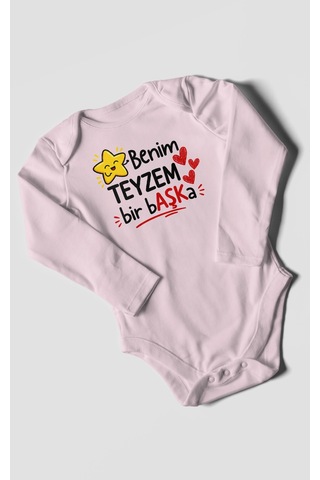 Morivokids Benim Teyzem Bir Başka Uzun Kollu Çıtçıtlı Bebek Body Bebe Pembe
