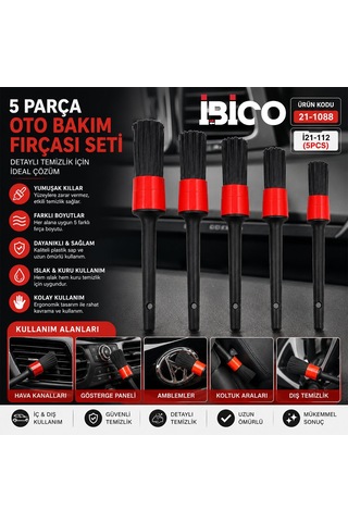 İbico İ21-112 Oto Bakım Fırçası 5 Parça- 10'li Paket Diğer