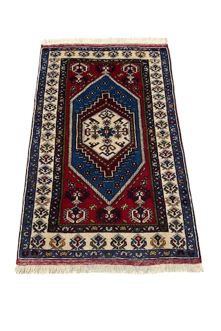 El Dokuma Sıfır Yahyalı Halısı 94x150 Lacivert %100 Yün Halı