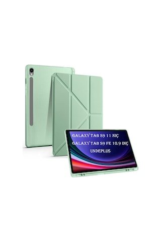 Samsung Galaxy Uyumlu Tab S9 Fe X510 X516 Kılıf Kalem Bölmeli Trifolding Case