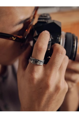 Rasputın Brand Ayarlanabilir Çelik Yüzük 183015142 Siyah